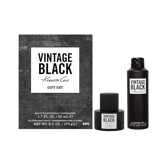 Kenneth Cole Vintage Black Eau de Toilette 2 PC Gift Set, Includes 1.7 Fl Oz Eau de Toillete Cologne for Men
