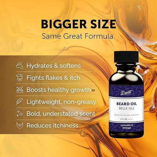 Detroit Grooming Beard Oil | Hydrating & Nourishing Formula with Vitamin E • Belle Isle Scent (2 oz)