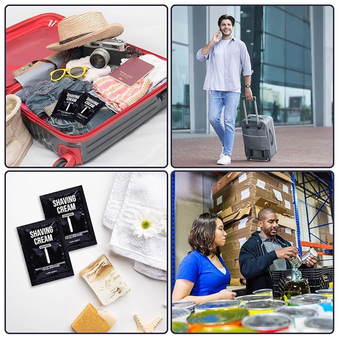 Travel Shaving Cream Bulk for Men 8ml/0.28fl oz,Disposable Shaving Cream in Bulk Individual Travel Shave Cream for Hotel Homeless Charity Home Nursing(Jasmine,Pack of 100)