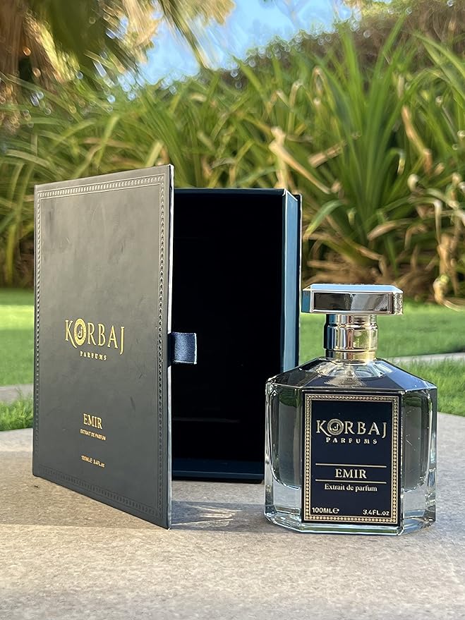 KORBAJ PARFUMS Emir - Arabian Perfume for Women, Eau de Parfum Men with with Sicilian Orange, Calabrian Bergamot - White Musk, Vanilla, Amber and Fruity Notes100ml