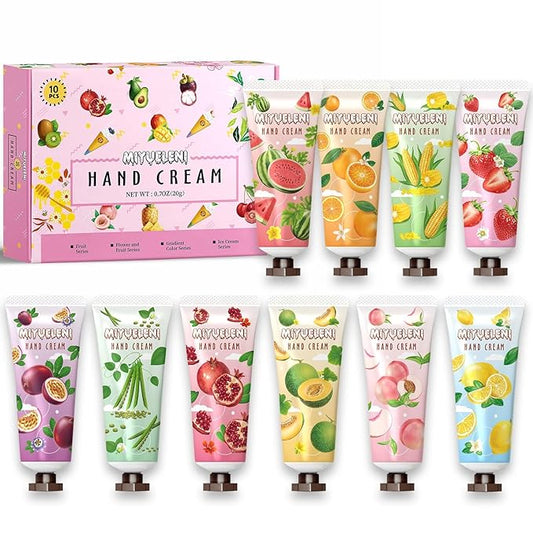 10 Pack Hand Cream Gift Set, Hand Lotion Travel Size for Dry Hands, Gifts for Women,Teen girls, Holidays, Birthdays, Thank You Gifts, Christmas, Stocking Stuffers, Small Gifts Unisex Bulk 20ml