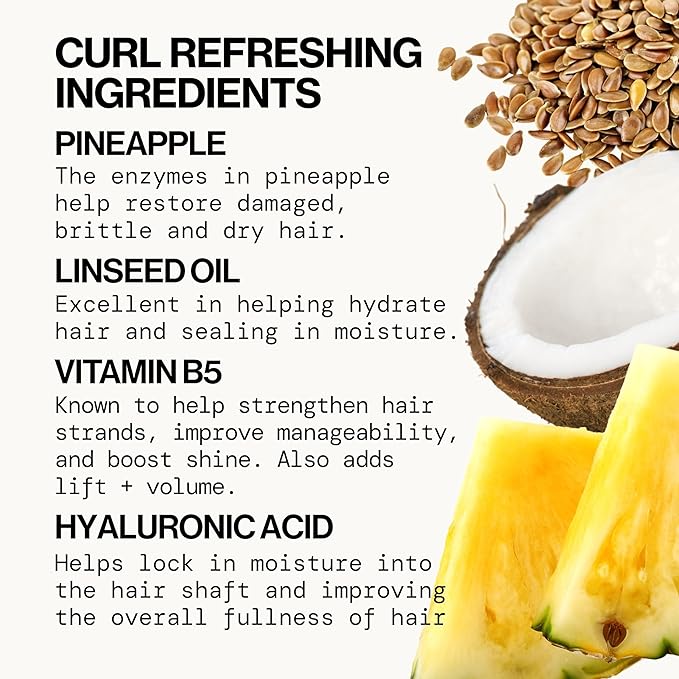 Pacifica Beauty Pineapple Curls Curl Cream & Refresher Mist Set for Curly & Coily Hair – Defining Cream + Day 2 Curl Refresh Spray, Enhances Definition, Tames Frizz, Vegan & Cruelty-Free