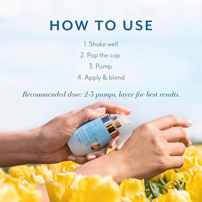 Bloomeffects - Tulip Dew Sunscreen Serum With Broad Spectrum Mineral SPF 50 (Water-Resistant Up To 40 Minutes) | Cruelty-Free Clean Beauty (1.86 fl oz | 55 ml)