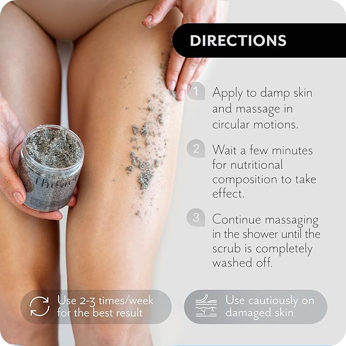 THE ACT Exfoliating Balancing Body Scrub with Black Cumin Oil - Sea Salt Formula for Smooth & Radiant Skin - Home Spa Care, Gift for Women Men, Vegan, Organic 10.58 Oz