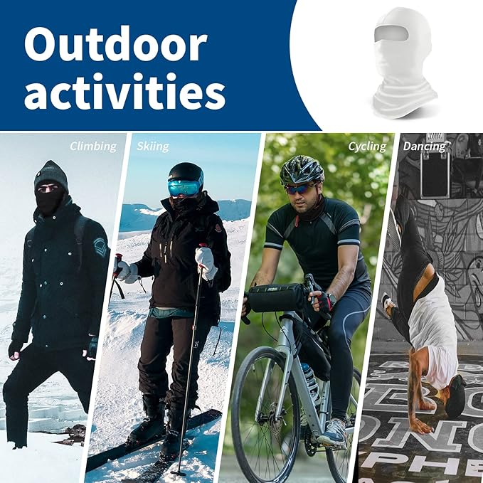 YESLIFE UPF 50+ Balaclava Ski Mask, Motorcycle UV Protector, Motorcycle Helmets Face Mask for Men and Women