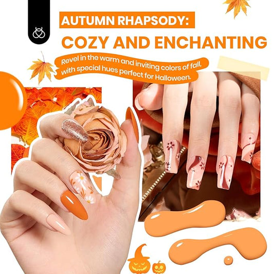 Beetles Gel Nail Polish Kit with U V Light 85Pcs, 55 Colors Seasonal Symphony Set with Diamond Decorations & Manicure Art Stickers and Tools Soak Off for All Season