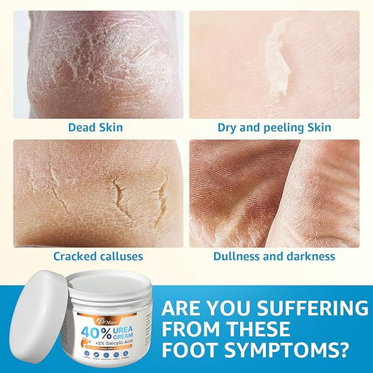 40% Urea Cream for Feet – Foot Cream with 2% Salicylic Acid for Dry Cracked Heels and Feet, Urea 40% Foot Lotion, Formulated with Shea Butter, Tea Tree Oil for Deep Moisturizing(5.29oz)