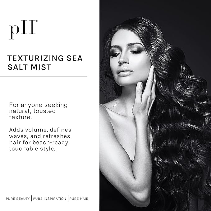 pH PURE HAIR Sea Salt Spray for Beach Waves - Volumizing Hair Spray for All Hair Types - Lightweight Unscented Formula for Textured Wavy Hair - Perfect for Curly, Wavy & Straight Hair - 6.76 Oz