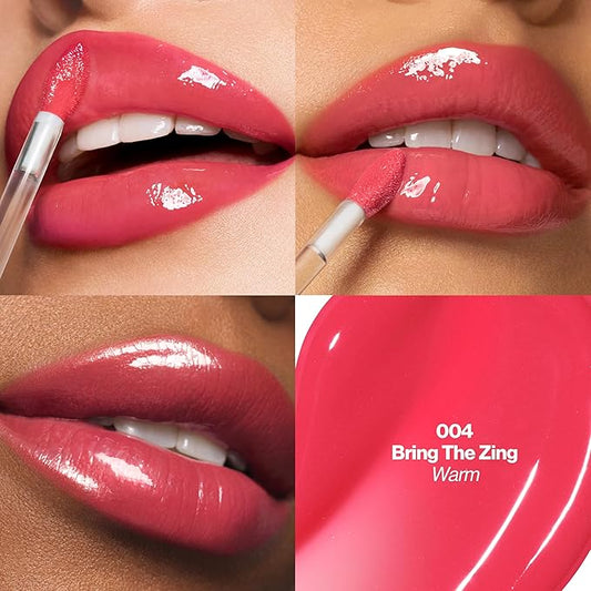 REVLON PhotoReady Instant Plump Serum, Plumping Gloss, Hydrating, Non-Sticky & High Shine Finish, 004 Bring the Zing, 0.25 fl oz