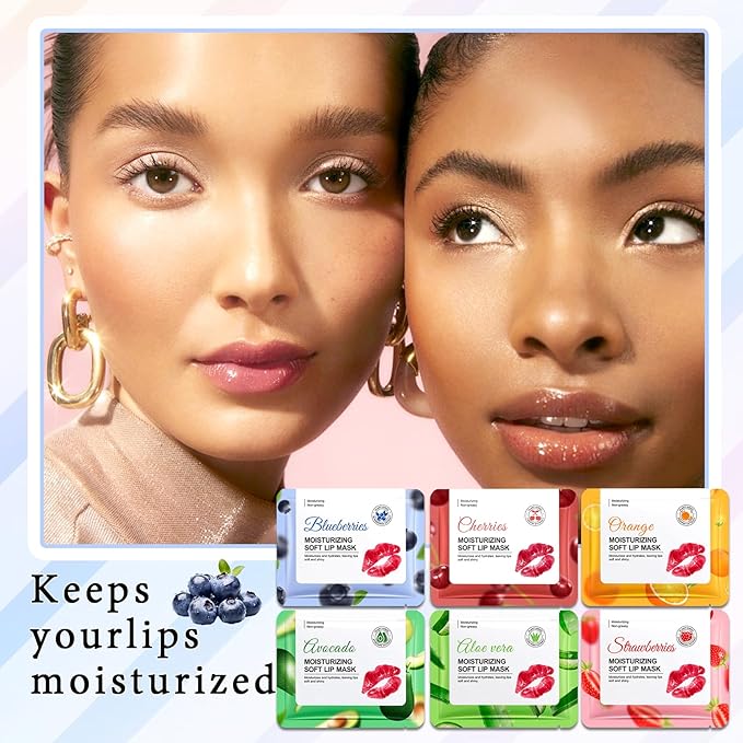 30PCS Moisturizing Lip Masks Set, Overnight Bulk Lip Patches, Long-lasting Hydrating Sleeping Lip Plumping Masks for Women