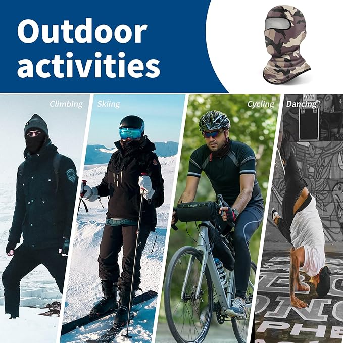 YESLIFE UPF 50+ Balaclava Ski Mask, Motorcycle UV Protector, Motorcycle Helmets Face Mask for Men and Women