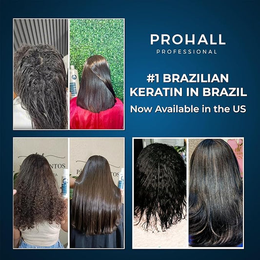 Brazilian Keratin Treatment Blowout Complex-PROHALL SELECT ONE 4.05 oz-Formaldehyde Free Keratin Hair Treatment at Home-Queratina Brasileña Keratina Para Alisar el Pelo Sin Formol-Pack of 2