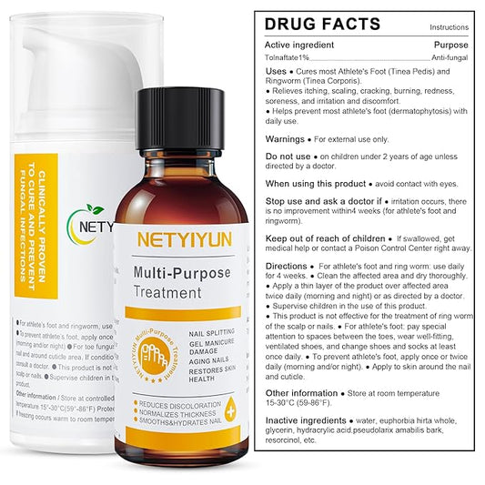 Fungal Nail Treatment Nail Care Set – 1% Tolnaftate Liquid (30ml) & Repair Ointment (30g) with Applicator & Nail File for Toenail and Foot Care