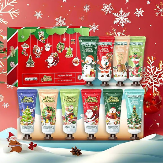 10 Pack Christmas Hand Lotion Gifts Set，Moisturizing Hand Cream for Women, Mini Travel Size Holiday Gifts, Stocking Stuffers & Bulk Gifts for Christmas Appreciation 20ml