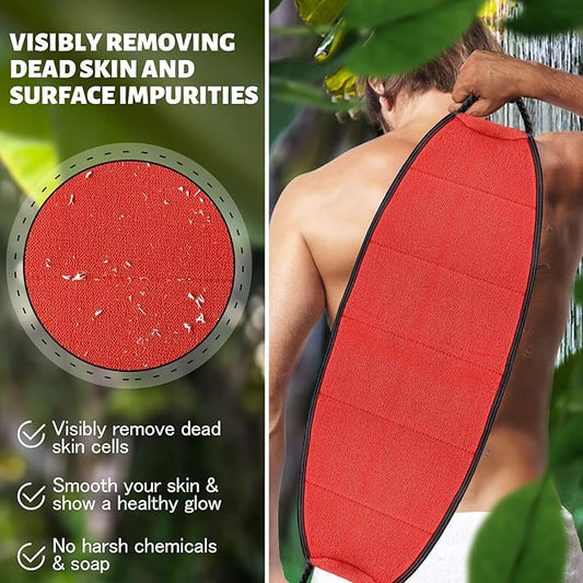 Evridwear Exfoliating Body Scrubber with Handles Back Washer Back Scrubber for Shower Bath Dry Skin Whole Body Deep Clean Men Women(Moderate)