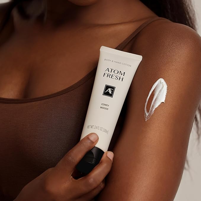 Atom Fresh Hand Cream for Women, Rose Freesia Oud | Deep Repair Hand Lotion with Ceramides & Niacinamide | Strengthens Skin Barrier & Soothes Dry, Sensitive Hands | Fast-Absorbing, Vegan (3.4 fl oz)