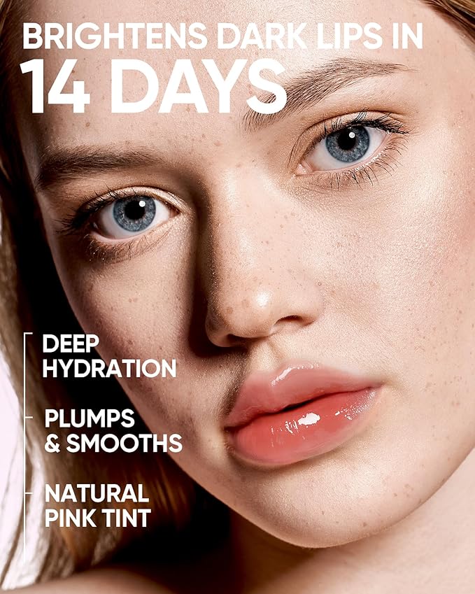 Peptide Brightening Lip Serum, Hydrating & Plumping Tinted Lip Gloss, Moisturizing Lip Balm with Polypeptides & Squalane for Glossy Sheer, Smooth Lips (00 Clear)