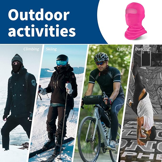 YESLIFE UPF 50+ Balaclava Ski Mask, Motorcycle UV Protector, Motorcycle Helmets Face Mask for Men and Women