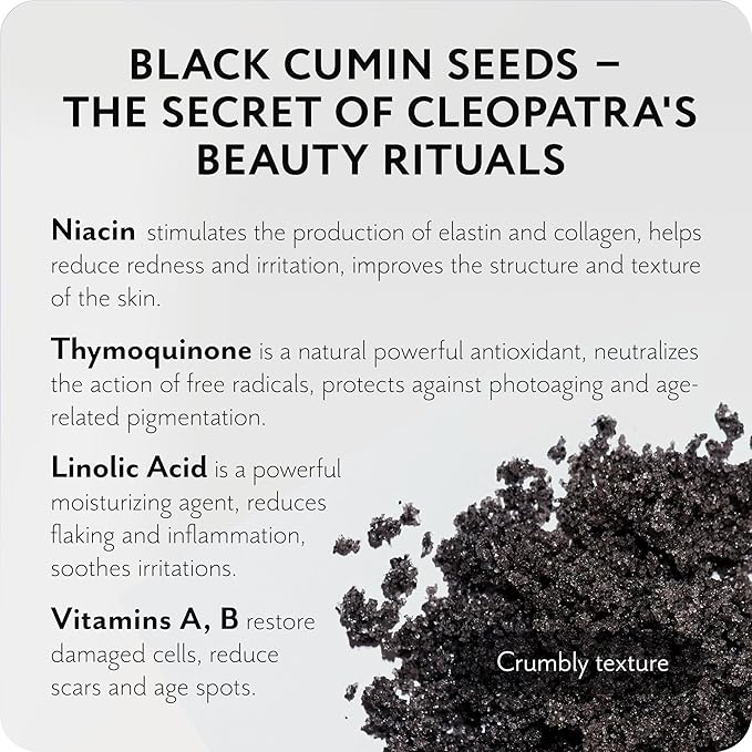 THE ACT Exfoliating Balancing Body Scrub with Black Cumin Oil - Sea Salt Formula for Smooth & Radiant Skin - Home Spa Care, Gift for Women Men, Vegan, Organic 10.58 Oz