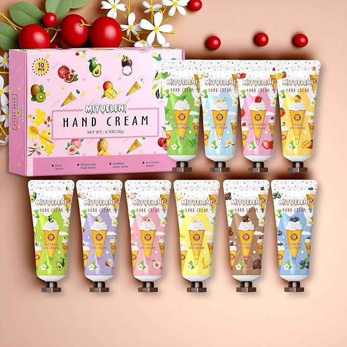 10 Pack Hand Cream Gift Set,Moisturizing Hand Lotion Travel Size,Gifts for Women,Teen girls, Holidays, Birthdays, Thank You Gifts, Christmas, Stocking Stuffers, Small Gifts Unisex 20ml