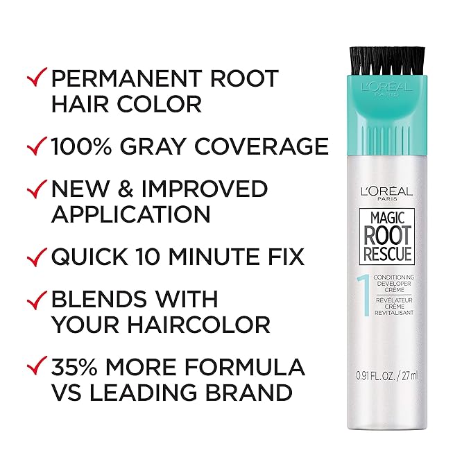L’Oréal Paris Magic Root Permanent Hair Color, 10 Minute Hair Dye Kit to Rescue Roots with 100% Gray Hair Coverage, 6 Light Brown, 2 Pack (Packaging May Vary)