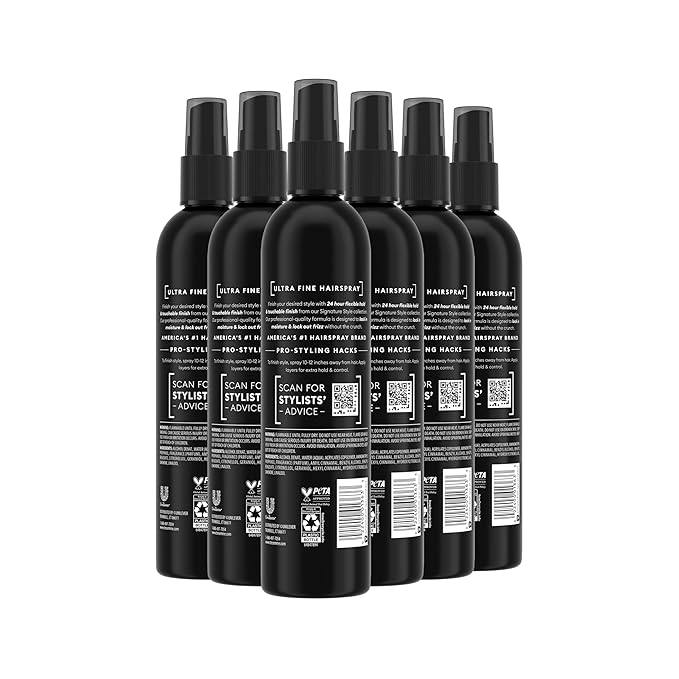 TRESemmé Non-Aero Hairspray Pack of 6 Ultra Fine for 24-Hour Frizz Control 10 Fl Oz