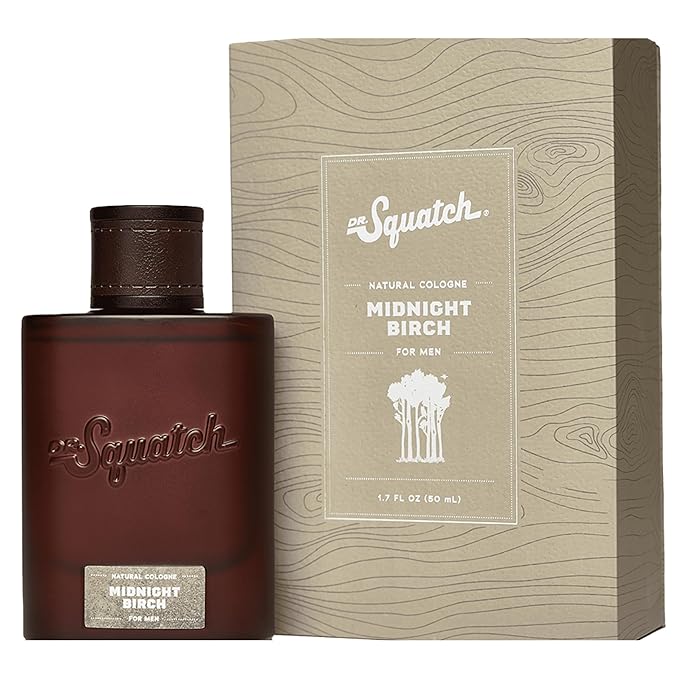 Dr. Squatch Natural Cologne for Men - Scent-Lock Technology and Sustainably-Sourced Ingredients - Midnight Birch Cologne (1.7 fl oz)