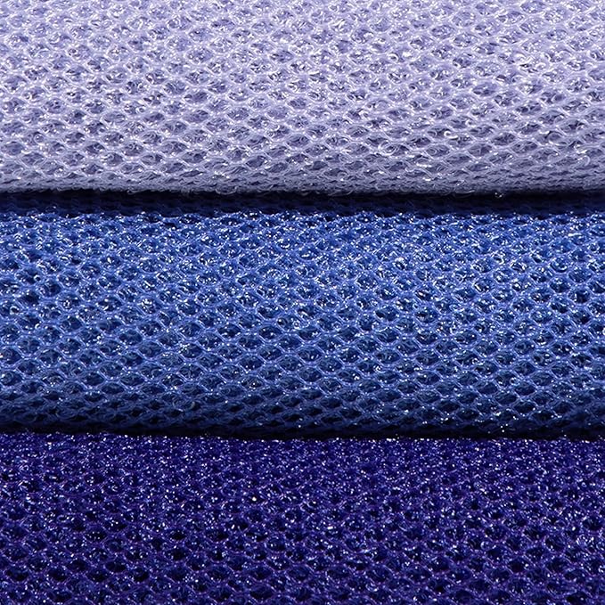 Kitsch African Net Sponge – Exfoliating Body Scrubber for Cleansing & Gentle Daily Exfoliation – Stretchable Bath Sponge for Hard-to-Reach Areas, Long-Lasting Shower Essential - Ocean Blue, 3 Pcs