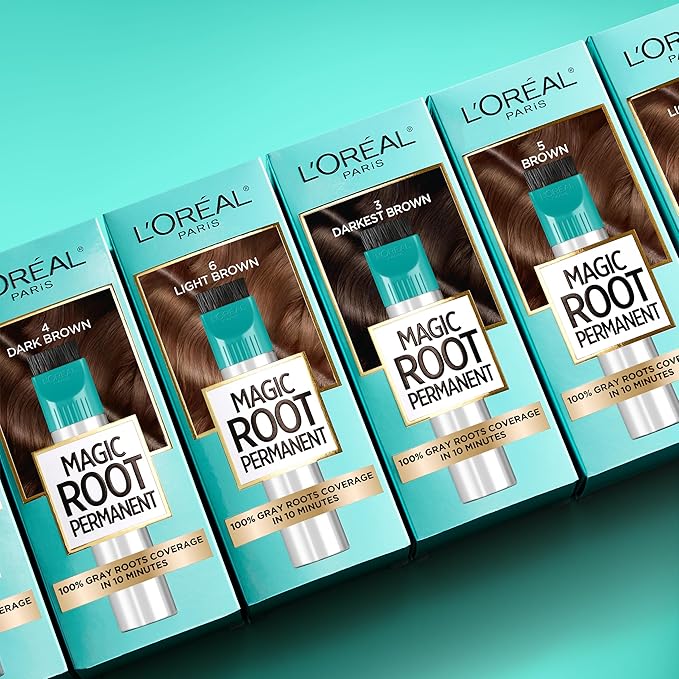 L’Oréal Paris Magic Root Permanent Hair Color, 10 Minute Hair Dye Kit to Rescue Roots with 100% Gray Hair Coverage, 6 Light Brown, 2 Pack (Packaging May Vary)