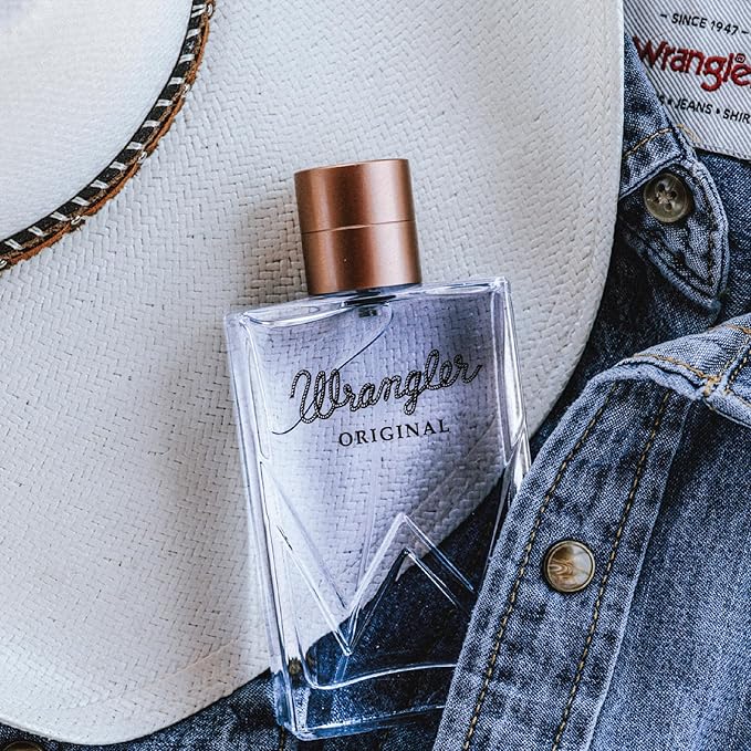 Wrangler Original Men’s Cologne by Tru Western, 2.5oz, Grapefruit, Mandarin, Cinnamon, Lavender, Fresh Aromatic, Citrus & Earthy Scent, Masculine Fragrance