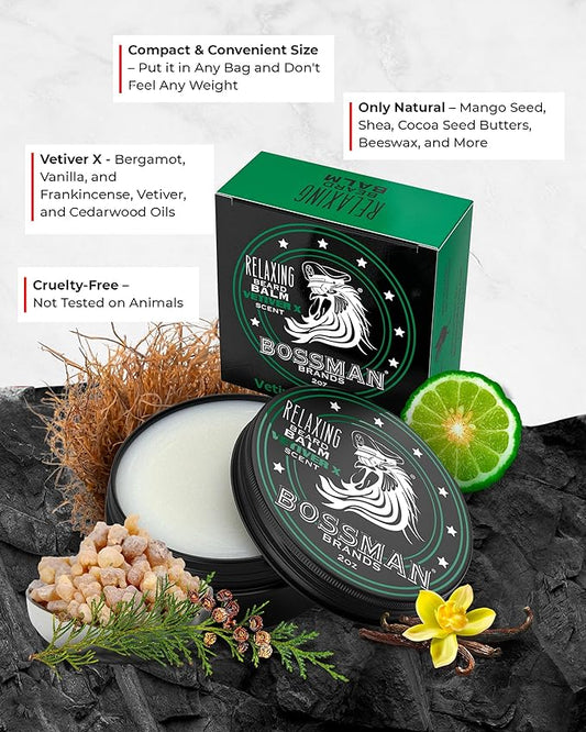 Bossman Beard Oil Jelly and Relaxing Beard Balm Combo - Vetiver X Scent