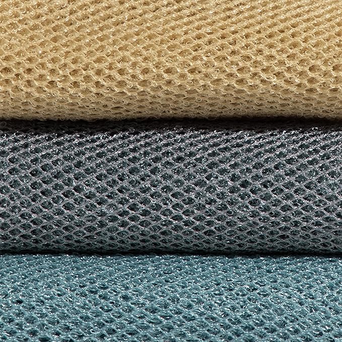 Kitsch African Net Sponge – Exfoliating Body Scrubber for Cleansing & Gentle Daily Exfoliation – Stretchable Bath Sponge for Hard-to-Reach Areas, Long-Lasting Shower Essential - Aqua Grey, 3 Pcs