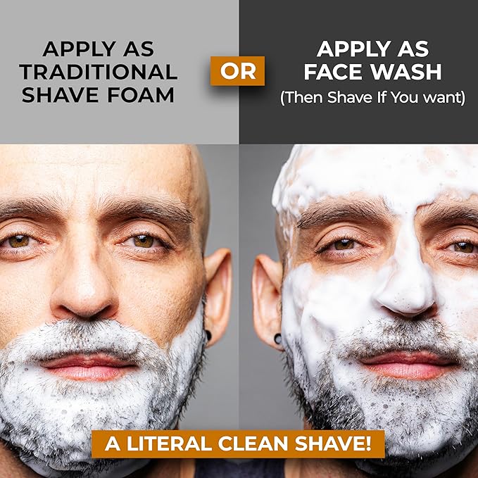 Blackwood For Men BioNutrient 2-in-1 Shave Foam + Face Wash, Natural Rich Shaving Foam & Facial Cleanser Hybrid, Soothes Irritation, Prevents Razor Burn, Fights Acne, Sulfate-Free True Clean Shave 4oz