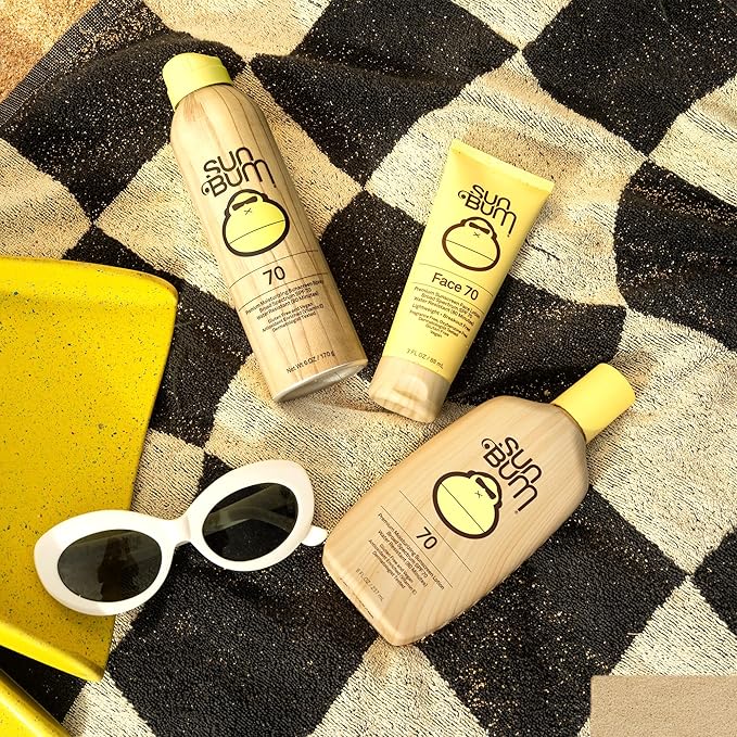 Sun Bum Original SPF 70 Sunscreen Face Lotion - Broad Spectrum Moisturizing Facial Sunscreen with Vitamin E - Fragrance Free - Travel Size - 3 oz