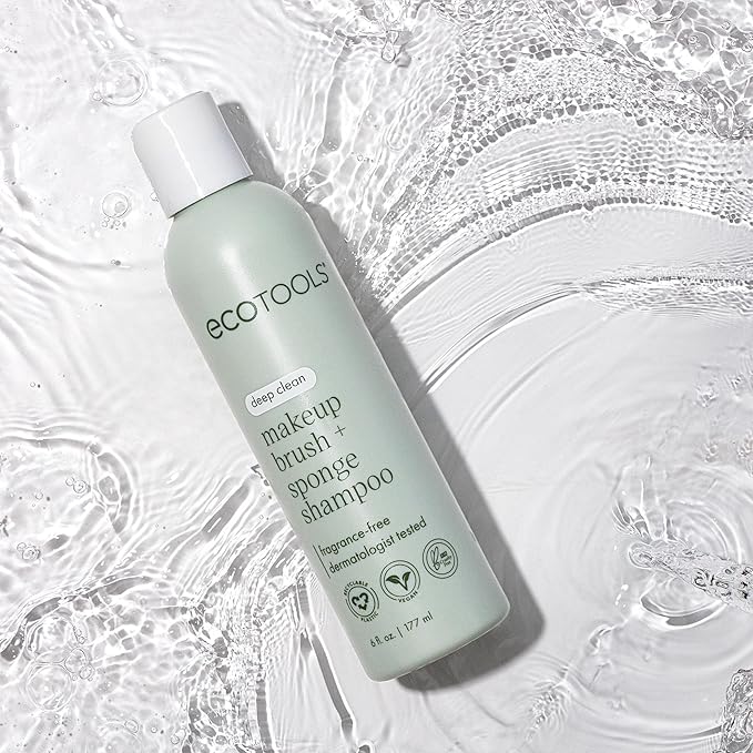 EcoTools Makeup Brush Cleanser + Silicone Cleansing Pad Bundle, Deep Cleaning Shampoo for Makeup Sponges & Brushes, Brush Cleaner Pad, Vegan & Cruelty-Free, Gentle Formula